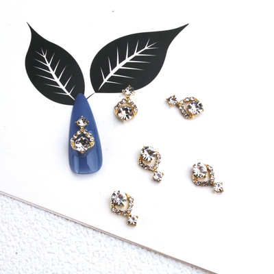 10 gab. Metāla karājas nagu mākslas piekariņi Mēness/Tauriņš/Bowknot Metāla cirkons Luksusa Rhinestone Nagu pīrsings Juvelierizstrādājumu kulonu dimanti