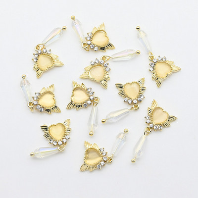 10 gab. Metāla karājas nagu mākslas piekariņi Mēness/Tauriņš/Bowknot Metāla cirkons Luksusa Rhinestone Nagu pīrsings Juvelierizstrādājumu kulonu dimanti