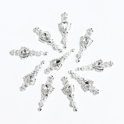 10 gab. Metāla karājas nagu mākslas piekariņi Mēness/Tauriņš/Bowknot Metāla cirkons Luksusa Rhinestone Nagu pīrsings Juvelierizstrādājumu kulonu dimanti