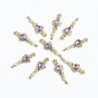 10 gab. Metāla karājas nagu mākslas piekariņi Mēness/Tauriņš/Bowknot Metāla cirkons Luksusa Rhinestone Nagu pīrsings Juvelierizstrādājumu kulonu dimanti