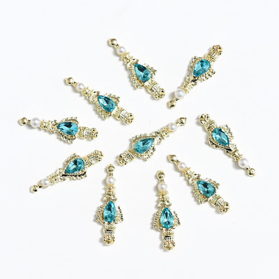 10 gab. Metāla karājas nagu mākslas piekariņi Mēness/Tauriņš/Bowknot Metāla cirkons Luksusa Rhinestone Nagu pīrsings Juvelierizstrādājumu kulonu dimanti