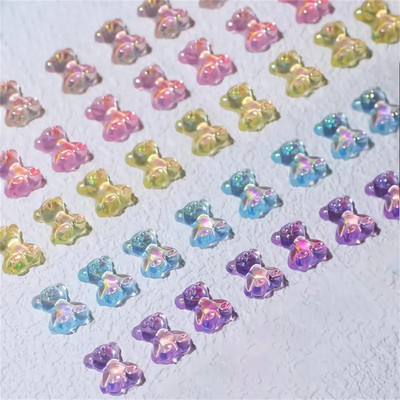 20gab. 3D Kawaii sveķu maisījums Zivju nagu mākslas rotājumi Karikatūra Ledus Caurspīdīgi Rhinestones Nagu piekariņi Aksesuāri Spied uz nagiem