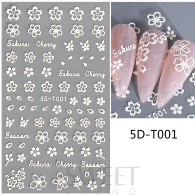 5D mirdzoša reljefa nagu uzlīme ar lāzeru, vienkāršs zieds margrietiņa tauriņš mīlestības sirds svītru mežģīņu slīdnis, hologrāfisks dekors BE5D-T