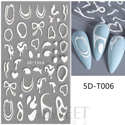 5D mirdzoša reljefa nagu uzlīme ar lāzeru, vienkāršs zieds margrietiņa tauriņš mīlestības sirds svītru mežģīņu slīdnis, hologrāfisks dekors BE5D-T