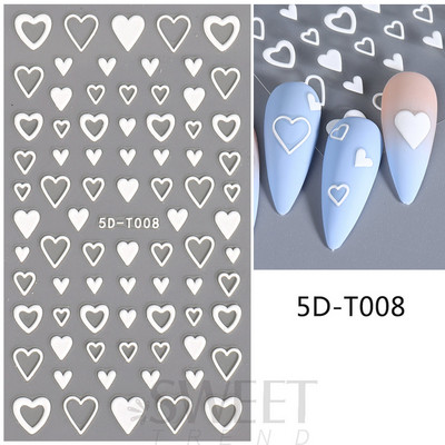 5D mirdzoša reljefa nagu uzlīme ar lāzeru, vienkāršs zieds margrietiņa tauriņš mīlestības sirds svītru mežģīņu slīdnis, hologrāfisks dekors BE5D-T