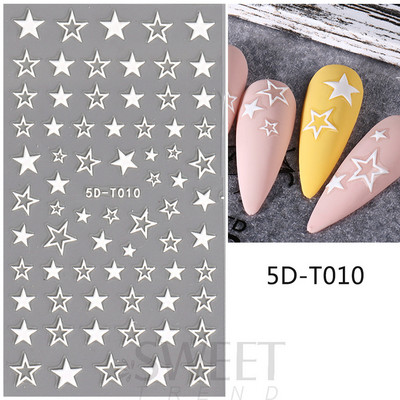 5D mirdzoša reljefa nagu uzlīme ar lāzeru, vienkāršs zieds margrietiņa tauriņš mīlestības sirds svītru mežģīņu slīdnis, hologrāfisks dekors BE5D-T