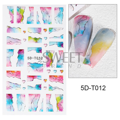 5D mirdzoša reljefa nagu uzlīme ar lāzeru, vienkāršs zieds margrietiņa tauriņš mīlestības sirds svītru mežģīņu slīdnis, hologrāfisks dekors BE5D-T