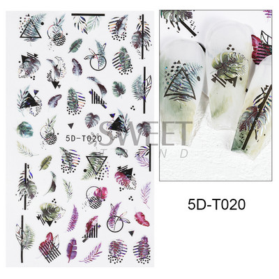 5D mirdzoša reljefa nagu uzlīme ar lāzeru, vienkāršs zieds margrietiņa tauriņš mīlestības sirds svītru mežģīņu slīdnis, hologrāfisks dekors BE5D-T