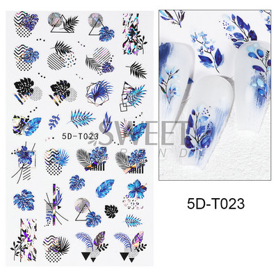 5D mirdzoša reljefa nagu uzlīme ar lāzeru, vienkāršs zieds margrietiņa tauriņš mīlestības sirds svītru mežģīņu slīdnis, hologrāfisks dekors BE5D-T