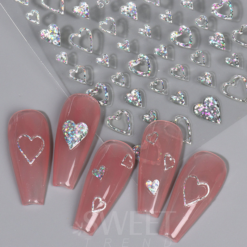 5D mirdzoša reljefa nagu uzlīme ar lāzeru, vienkāršs zieds margrietiņa tauriņš mīlestības sirds svītru mežģīņu slīdnis, hologrāfisks dekors BE5D-T