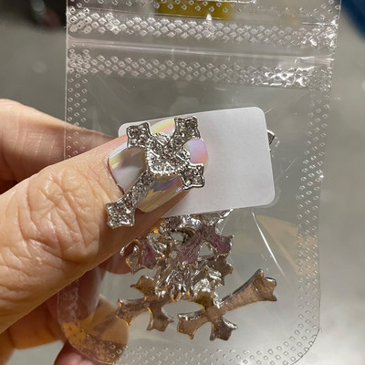 10kom Punk križ sa kamenčićima Dekoracija za nokte Luksuzni retro gotički dizajnerski privjesci za nokte Klasični križni dijelovi za nokte Manikura*