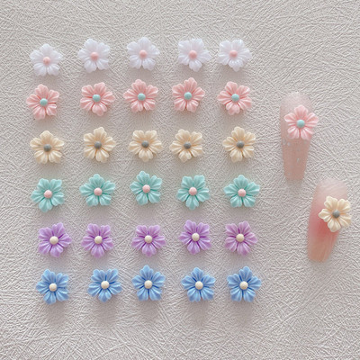 30GAB Gaismas 3D akrila ziedu nagu mākslas piekariņi Aksesuāri Mirdz tumsā Nagi Dekorēšanas piederumi Materiāls Manikīra Dekors