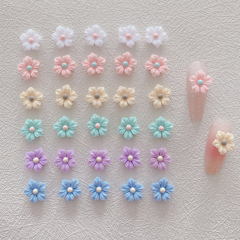 30GAB Gaismas 3D akrila ziedu nagu mākslas piekariņi Aksesuāri Mirdz tumsā Nagi Dekorēšanas piederumi Materiāls Manikīra Dekors