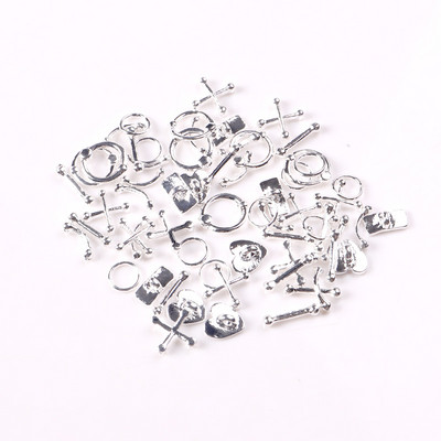 50 de bucăți amestecat 3D punk argintiu piese metalice accesoriu manichiură decorare unghii aliaj retro cerc unghii farmece artă