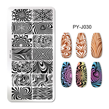 PICT YOU Geometry Nail Stamping Plates Lines Animal Fruits Theme Template Plate Mold Nail Art Stencil Tools