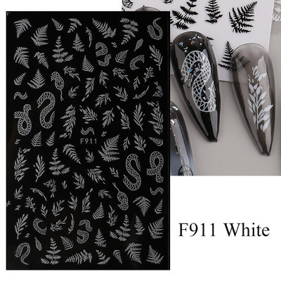 3D zmija Crne naljepnice za nokte Listovi Oči Plamen Klizači za nokte Zvjezdica Mjesec Dizajn Biljke Ruže Proljetno cvijeće Naljepnice Manikura Vrap