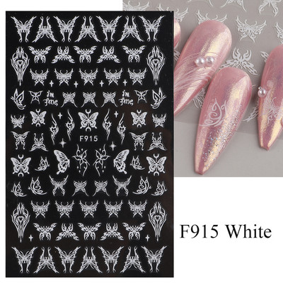 3D zmija Crne naljepnice za nokte Listovi Oči Plamen Klizači za nokte Zvjezdica Mjesec Dizajn Biljke Ruže Proljetno cvijeće Naljepnice Manikura Vrap