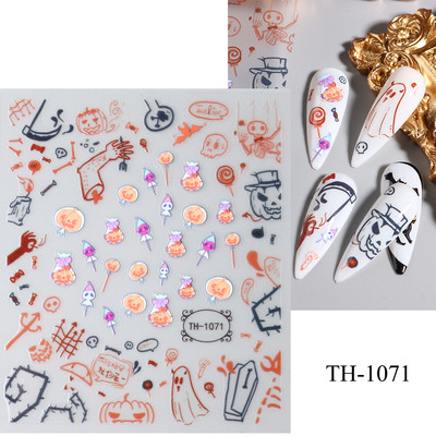 3D zmija Crne naljepnice za nokte Listovi Oči Plamen Klizači za nokte Zvjezdica Mjesec Dizajn Biljke Ruže Proljetno cvijeće Naljepnice Manikura Vrap