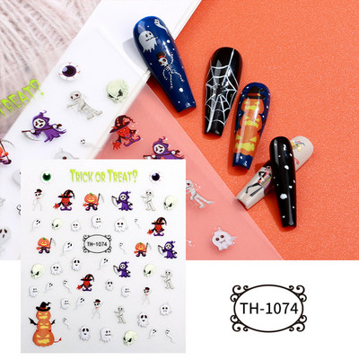 3D zmija Crne naljepnice za nokte Listovi Oči Plamen Klizači za nokte Zvjezdica Mjesec Dizajn Biljke Ruže Proljetno cvijeće Naljepnice Manikura Vrap