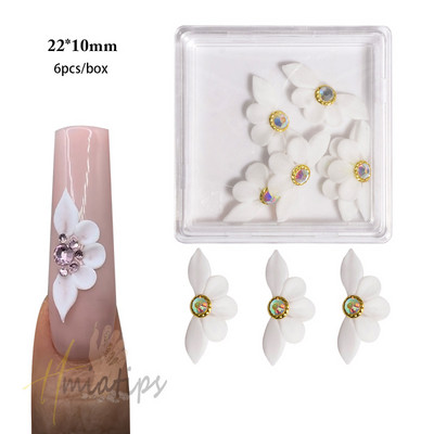 1 kutija s nakitom Ručno izrađeno cvijeće Kawaii šarm za nokte Naljepnice 3D akrilne božićne naljepnice s cvijećem za nokte
