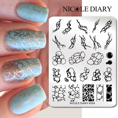 NICOLE DIARY Leptir Nail Art Stamping Ploča Predložak za crtanje Geometrijski leopard Cvjetna slika Šablona Kalup za ispis noktiju Alati