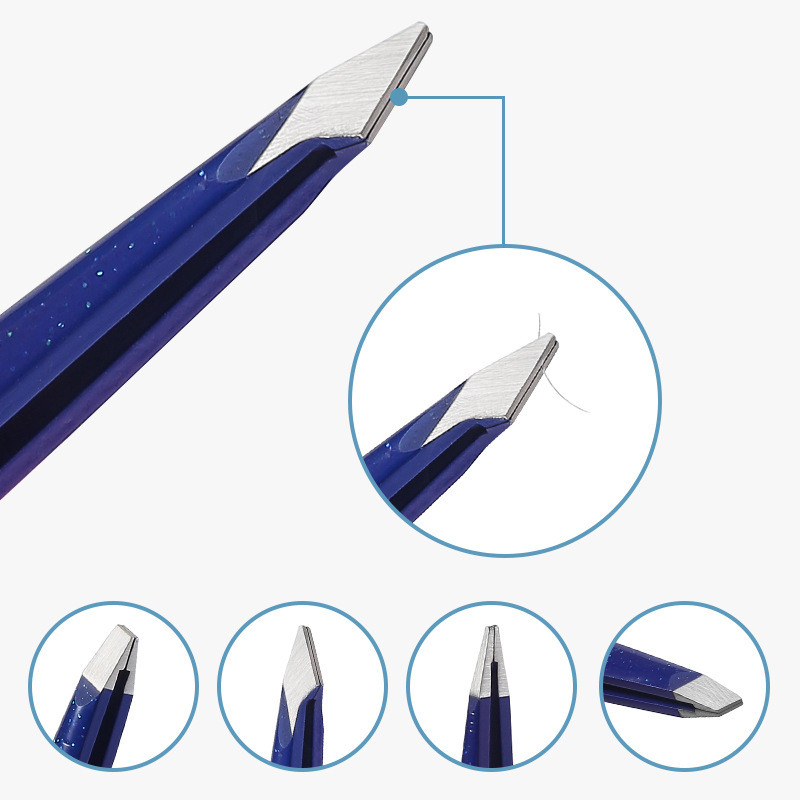 4 stila Precizna pinceta za obrve Puder za fine dlačice od nehrđajućeg čelika Ravni kosi vrh Stezaljke za obrve Alati za uklanjanje dlačica Šminka