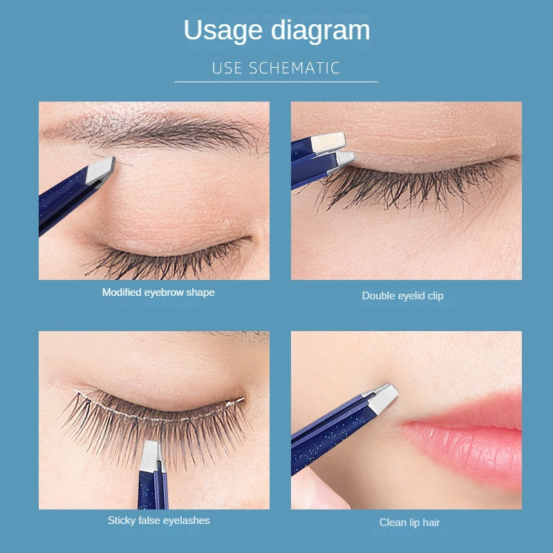 4 stila Precizna pinceta za obrve Puder za fine dlačice od nehrđajućeg čelika Ravni kosi vrh Stezaljke za obrve Alati za uklanjanje dlačica Šminka