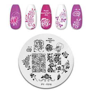 PICT YOU Πλάκες για σφράγιση νυχιών Lace Flower Leaf Butterfly Templates Stamp Stamp Σχέδια νυχιών DIY Εργαλεία εκτύπωσης πλάκας τέχνης νυχιών DIY