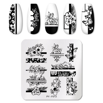 PICT YOU Πλάκες για σφράγιση νυχιών Lace Flower Leaf Butterfly Templates Stamp Stamp Σχέδια νυχιών DIY Εργαλεία εκτύπωσης πλάκας τέχνης νυχιών DIY