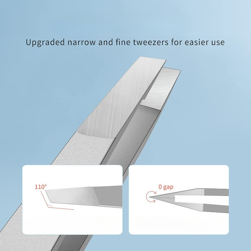 Pinceta za obrve od nehrđajućeg čelika Stezaljke za obrve Alati za uklanjanje dlačica Šminka Ekstenzije trepavica Nanošenje dvostrukih kapaka