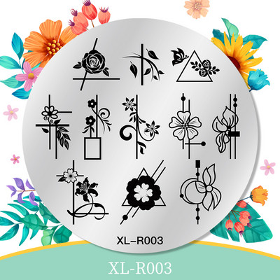 1 gab. Nagu mākslas štancēšanas plāksnes nerūsējošā tērauda veidnes nagu želejas lakas mīlestības formas ziedu apdruka štancēšanas trafarets nagu mākslas rīki