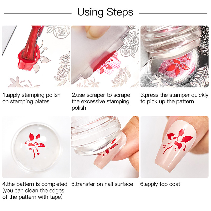 1 gab. Nagu mākslas štancēšanas plāksnes nerūsējošā tērauda veidnes nagu želejas lakas mīlestības formas ziedu apdruka štancēšanas trafarets nagu mākslas rīki