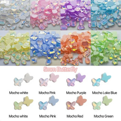 Neons 100gab Mocha Jelly AB dažādas formas maisījums Krāsas Kristāls Gluds Rhinestone 3D Manikīrs Nail Art Dekorācijas Piekariņi Rotaslietas