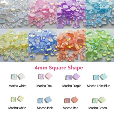 Neons 100gab Mocha Jelly AB dažādas formas maisījums Krāsas Kristāls Gluds Rhinestone 3D Manikīrs Nail Art Dekorācijas Piekariņi Rotaslietas