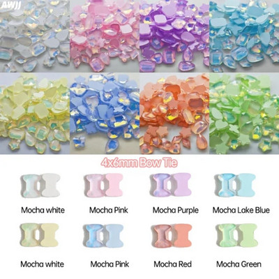 Neons 100gab Mocha Jelly AB dažādas formas maisījums Krāsas Kristāls Gluds Rhinestone 3D Manikīrs Nail Art Dekorācijas Piekariņi Rotaslietas