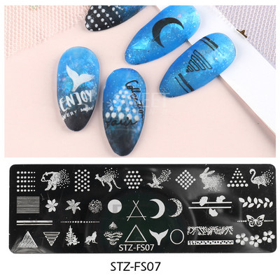 Plazminio medžio nagų štampavimo lėkštės kokoso margalapio žiedų lapų flamingo laiškas Vasaros šablono plokštelės, formavimo nagų dailės trafaretų įrankiai KESU