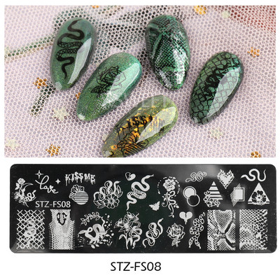 Plazminio medžio nagų štampavimo lėkštės kokoso margalapio žiedų lapų flamingo laiškas Vasaros šablono plokštelės, formavimo nagų dailės trafaretų įrankiai KESU