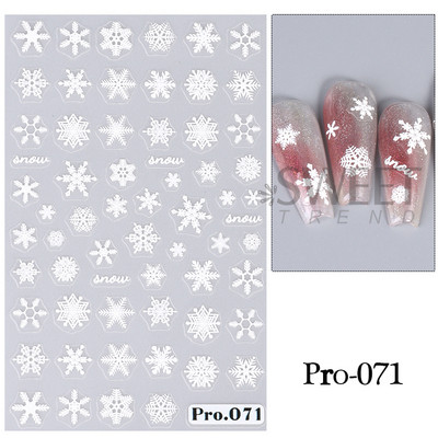 Autocolante pentru unghii de Crăciun cu cerb drăguț 5D în relief Elk Star Gingerbread Man Fulg de zăpadă Moș Crăciun Holly Manichiură gravată de iarnă DIY