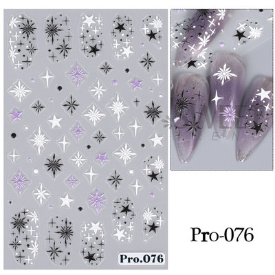 Autocolante pentru unghii de Crăciun cu cerb drăguț 5D în relief Elk Star Gingerbread Man Fulg de zăpadă Moș Crăciun Holly Manichiură gravată de iarnă DIY