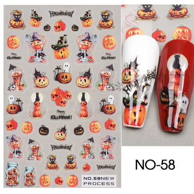 Autocolante pentru unghii de Crăciun cu cerb drăguț 5D în relief Elk Star Gingerbread Man Fulg de zăpadă Moș Crăciun Holly Manichiură gravată de iarnă DIY