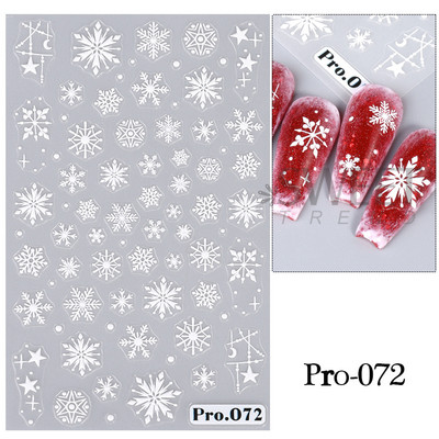 Autocolante pentru unghii de Crăciun cu cerb drăguț 5D în relief Elk Star Gingerbread Man Fulg de zăpadă Moș Crăciun Holly Manichiură gravată de iarnă DIY