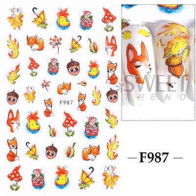 Autocolante pentru unghii de Crăciun cu cerb drăguț 5D în relief Elk Star Gingerbread Man Fulg de zăpadă Moș Crăciun Holly Manichiură gravată de iarnă DIY