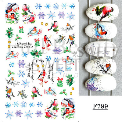 Autocolante pentru unghii de Crăciun cu cerb drăguț 5D în relief Elk Star Gingerbread Man Fulg de zăpadă Moș Crăciun Holly Manichiură gravată de iarnă DIY