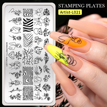 Серия BORN PRETTY Valentine\'s Day Stamping Plate Heart Pattern Nail Art Board Шаблон от неръждаема стомана Дизайн на нокти Плоча с изображение