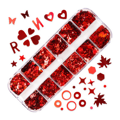 12 režģi 3D tauriņa formas vizulis nagu mākslas mirdzoši pārslas, jauktas mini paillette dzirkstošās DIY nagu mākslas dekorācijas nagu aksesuāri