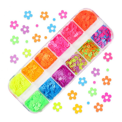 12 režģi 3D tauriņa formas vizulis nagu mākslas mirdzoši pārslas, jauktas mini paillette dzirkstošās DIY nagu mākslas dekorācijas nagu aksesuāri