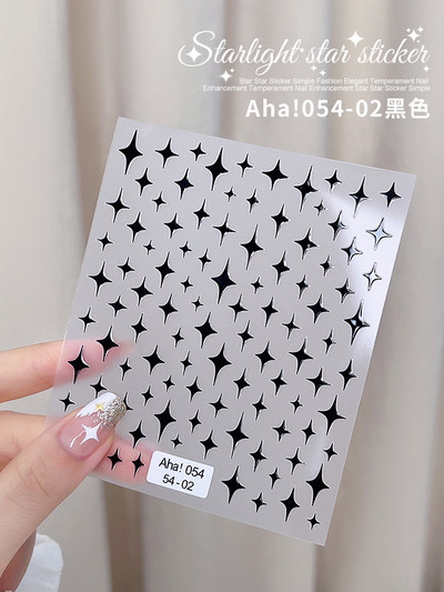 1Gb 3D sudraba zvaigznes līmējošās nagu uzlīmes, uzspiežot uz nagiem, lāzera zieds tauriņš nagu uzlīme nagu mākslas dekorēšana lāča uzlīmes