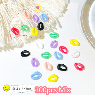 100kom/vreći Mješoviti šareni ukrasi za uređenje noktiju Izdubljena zvijezda i srce Mat šarm Dodaci za uređenje noktiju Materijal od smole