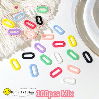 100kom/vreći Mješoviti šareni ukrasi za uređenje noktiju Izdubljena zvijezda i srce Mat šarm Dodaci za uređenje noktiju Materijal od smole