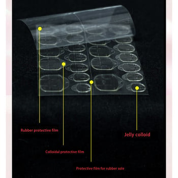 120 бр. Стикер за фалшиви нокти Прозрачни двустранни залепващи ленти Стикери Натиснете върху фалшиви върхове за нокти Стикер за удължаване